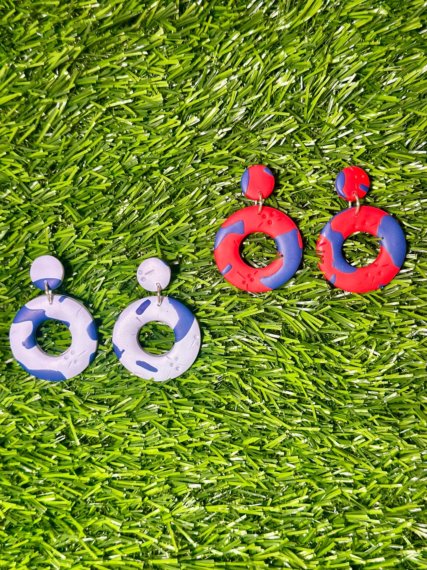 Cup Match earrings in Somerset and St. George’s colors